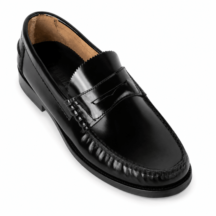 Wallas : Mocassin Homme - Cuir Noir - Bleather Maroc