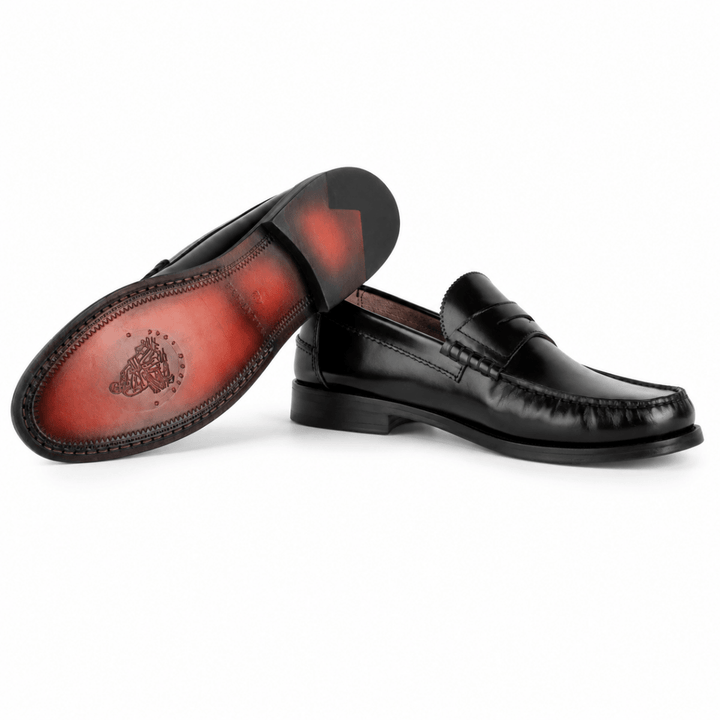 Wallas : Mocassin Homme - Cuir Noir - Bleather Maroc