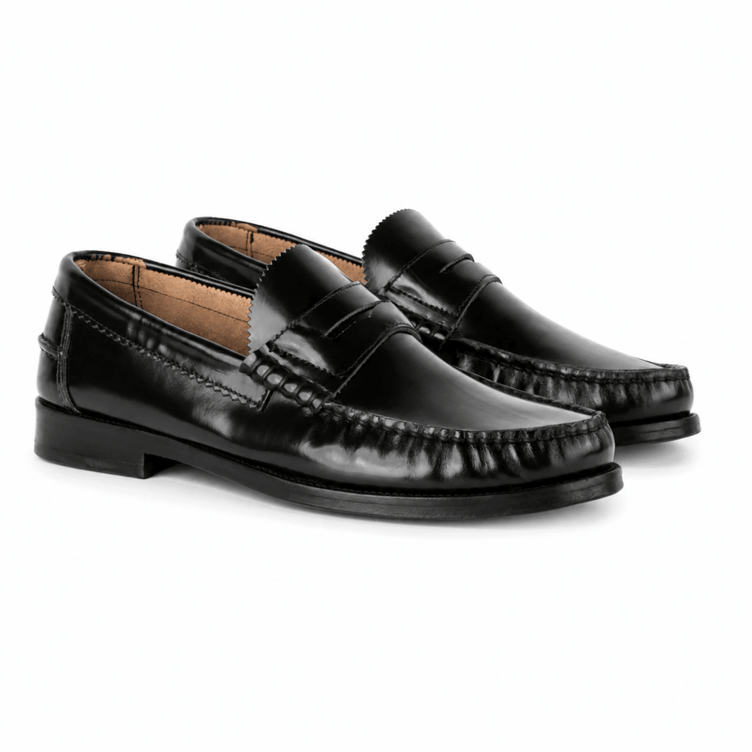 Wallas : Mocassin Homme - Cuir Noir - Bleather Maroc