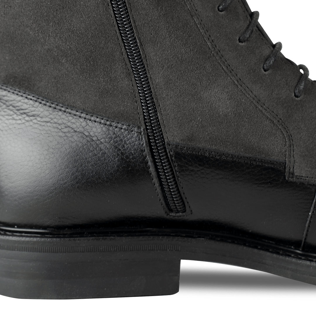 Walmer: Bottes Homme - Cuir Noir - Bleather Maroc