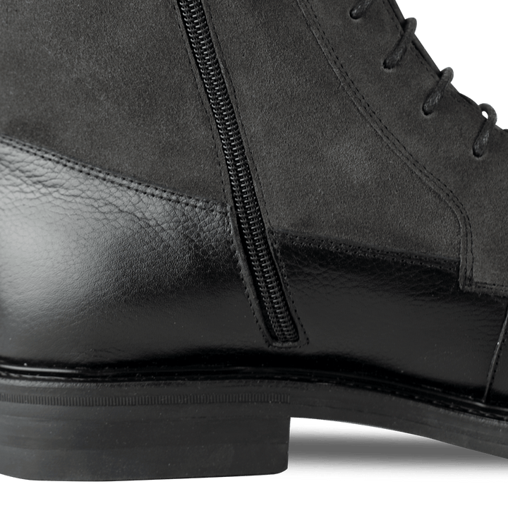 Walmer: Bottes Homme - Cuir Noir - Bleather Maroc