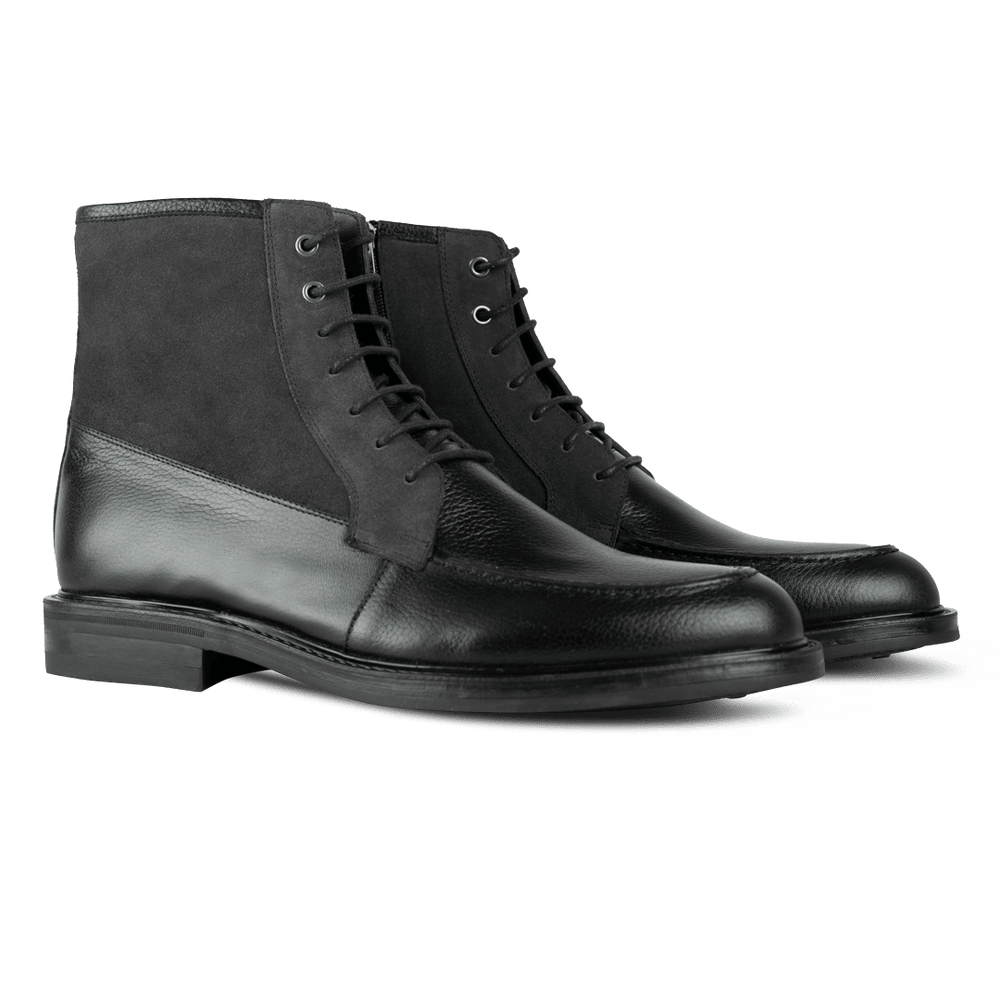 Walmer: Bottes Homme - Cuir Noir - Bleather Maroc