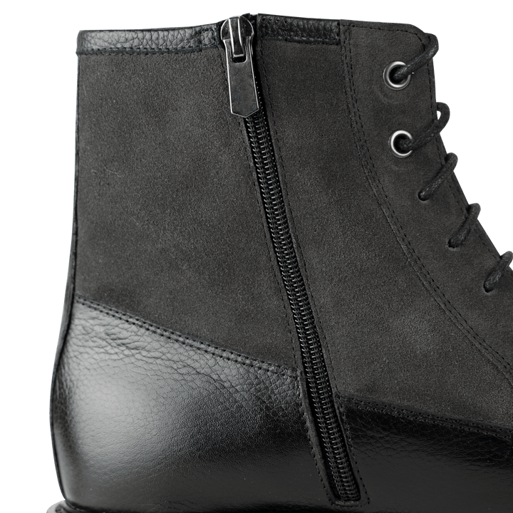 Walmer: Bottes Homme - Cuir Noir - Bleather Maroc