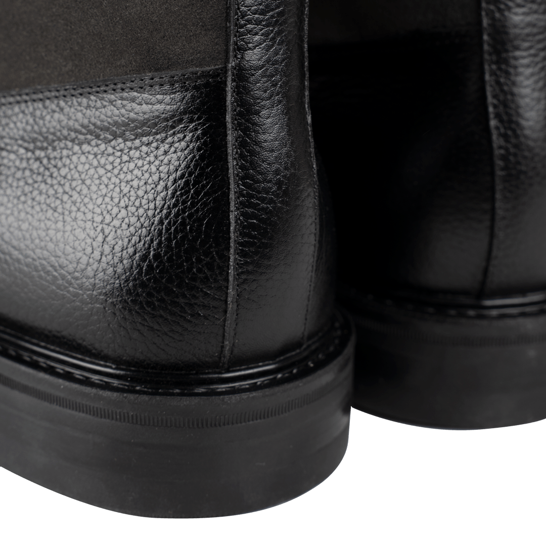 Walmer: Bottes Homme - Cuir Noir - Bleather Maroc
