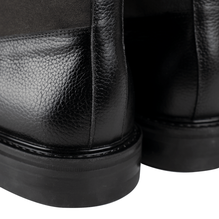 Walmer: Bottes Homme - Cuir Noir - Bleather Maroc