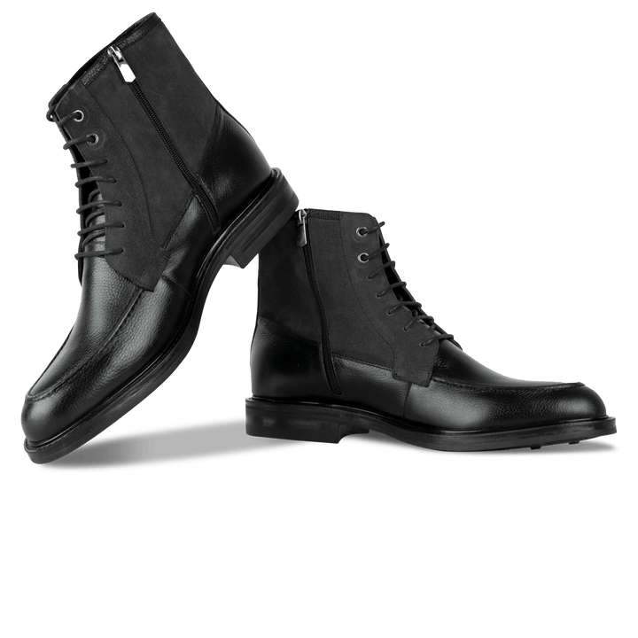 Walmer: Bottes Homme - Cuir Noir - Bleather Maroc