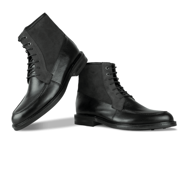 Walmer: Bottes Homme - Cuir Noir - Bleather Maroc