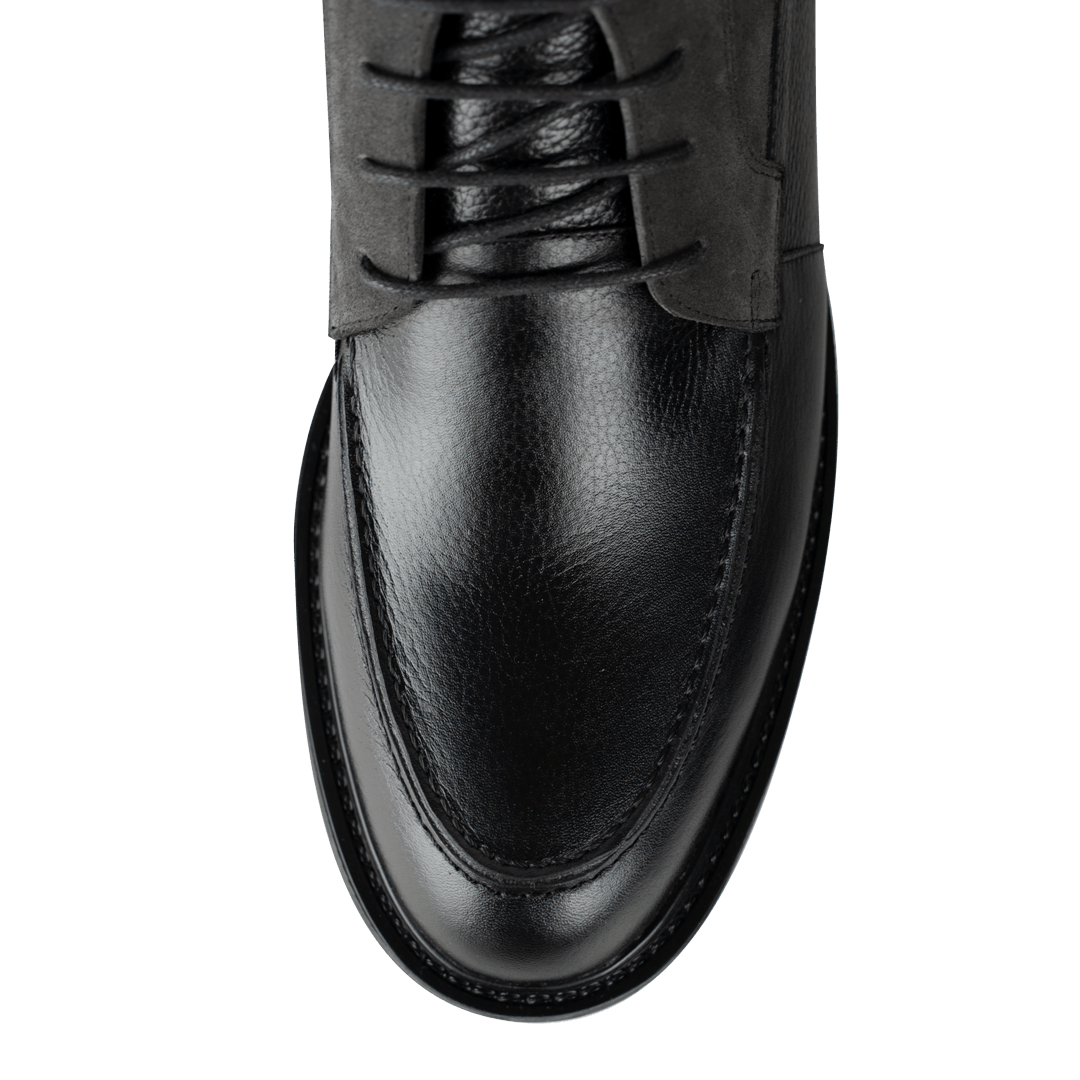Walmer: Bottes Homme - Cuir Noir - Bleather Maroc