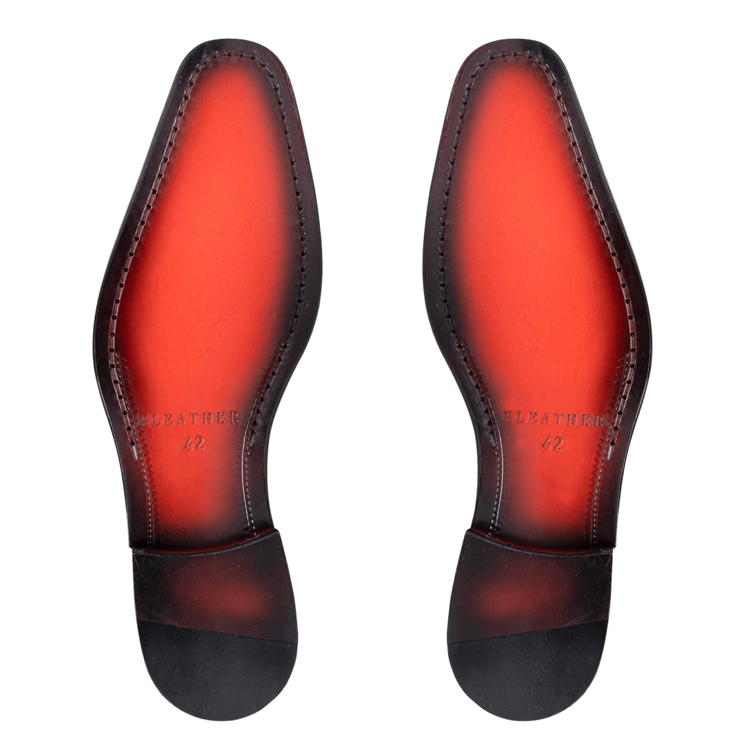 Wesley: Richelieu Homme - Cuir N' Ocean - Bleather Maroc