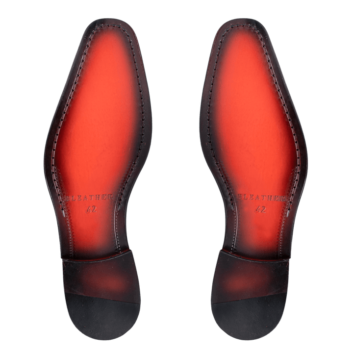 Wesley: Richelieu Homme - Cuir N' Wine - Bleather Maroc