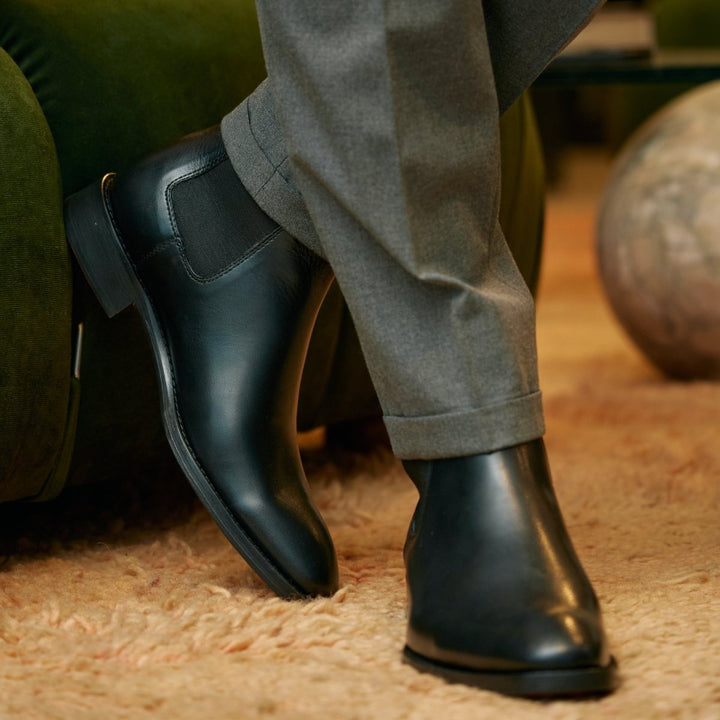 Westwood: Chelsea Boots Homme - Cuir Noir - Bleather Maroc