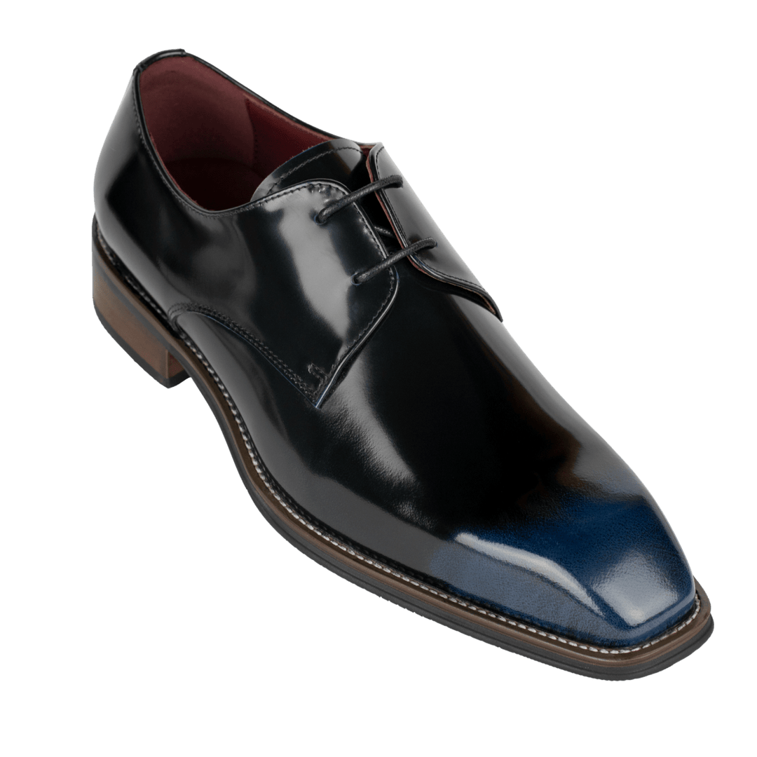 Windsor: Derby Homme - Cuir Bleu Patiné - Bleather Maroc