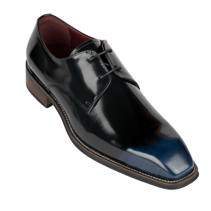 Windsor: Derby Homme - Cuir Bleu Patiné - Bleather Maroc