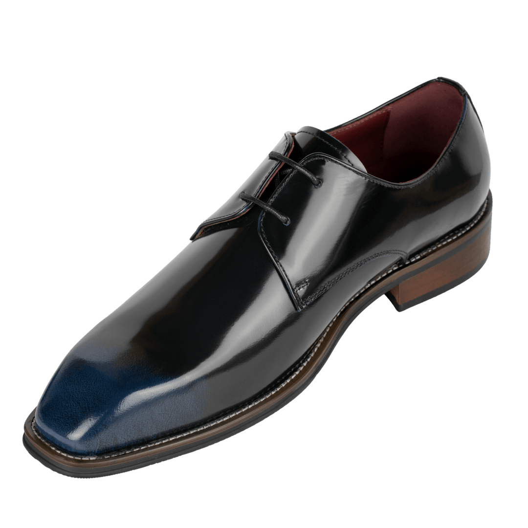 Windsor: Derby Homme - Cuir Bleu Patiné - Bleather Maroc