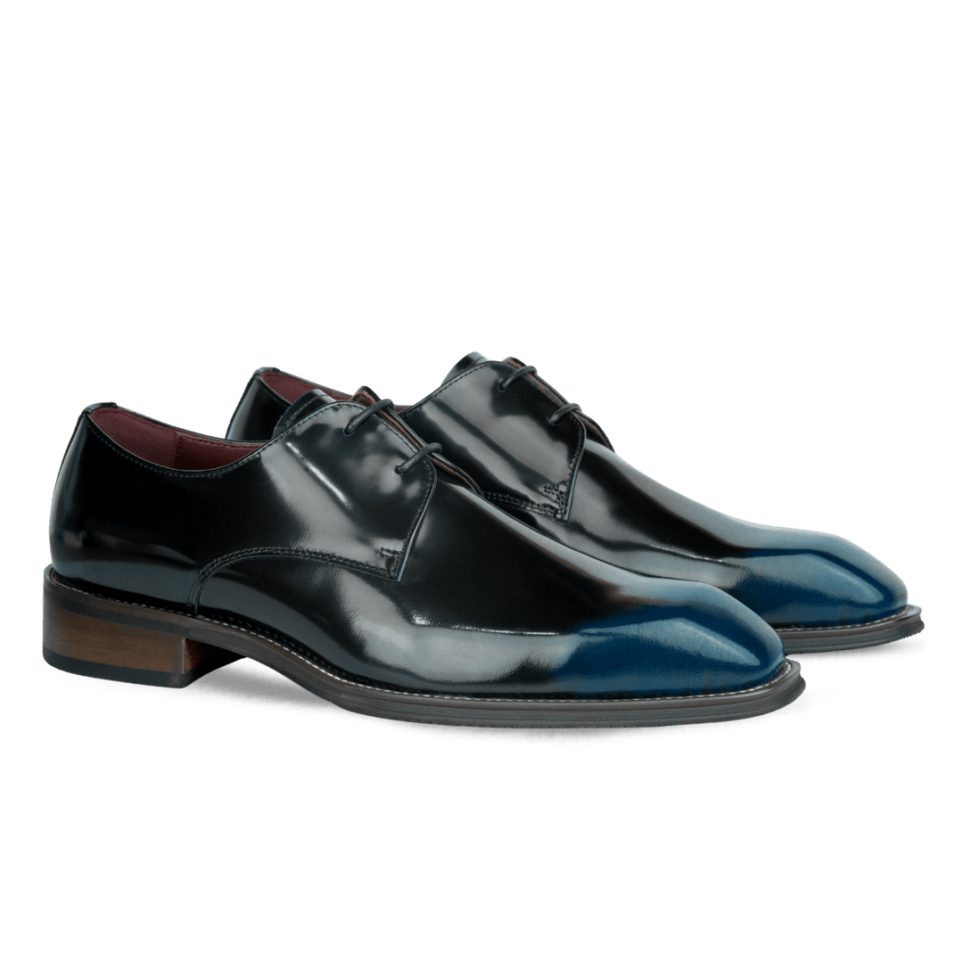 Windsor: Derby Homme - Cuir Bleu Patiné - Bleather Maroc