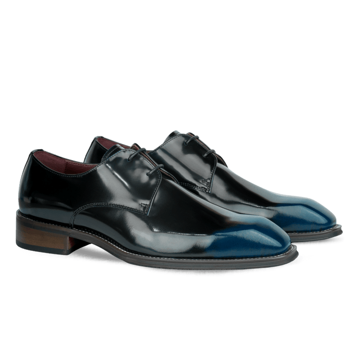 Windsor: Derby Homme - Cuir Bleu Patiné - Bleather Maroc