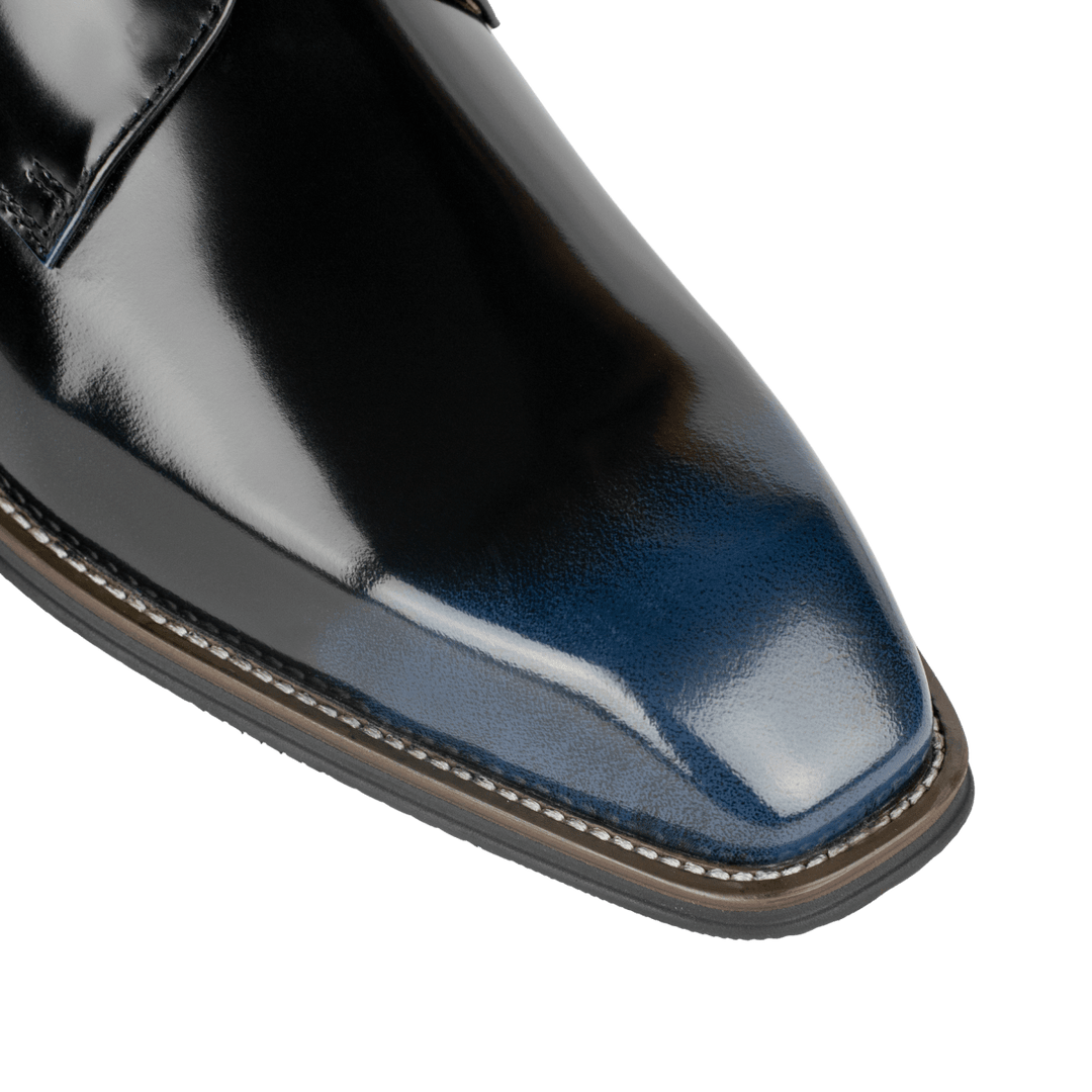 Windsor: Derby Homme - Cuir Bleu Patiné - Bleather Maroc