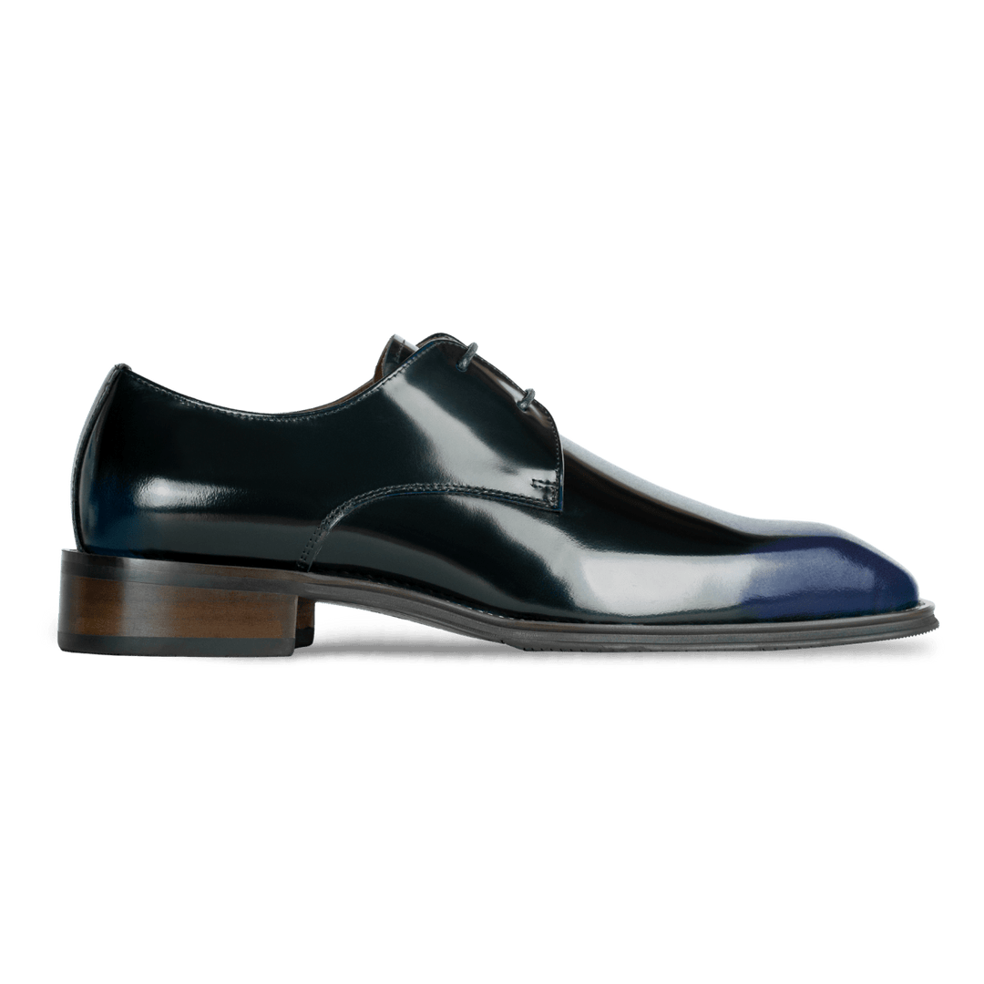 Windsor: Derby Homme - Cuir Bleu Patiné - Bleather Maroc