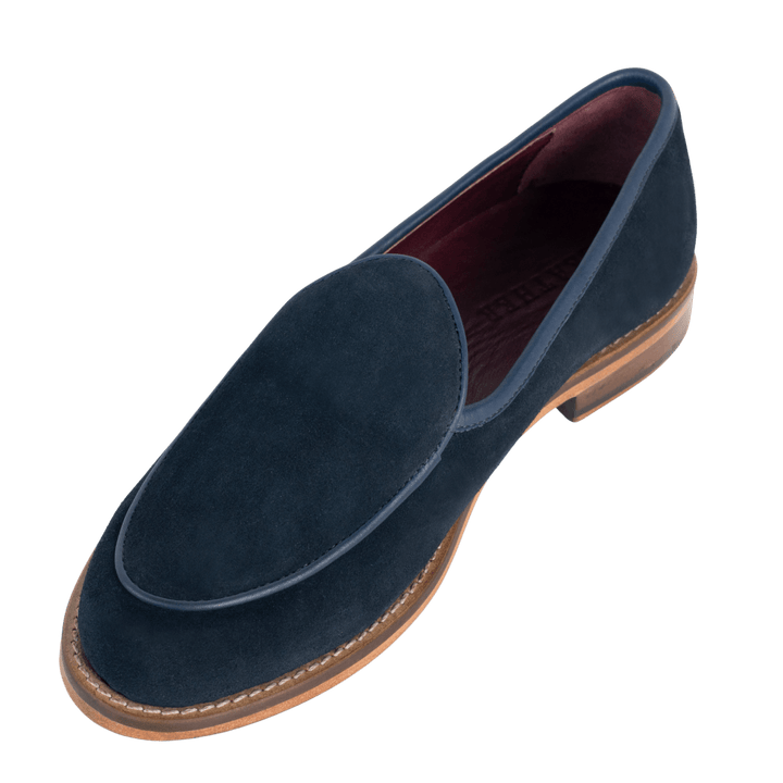 YORK : Mocassin Homme - Daim Bleu - Bleather Maroc