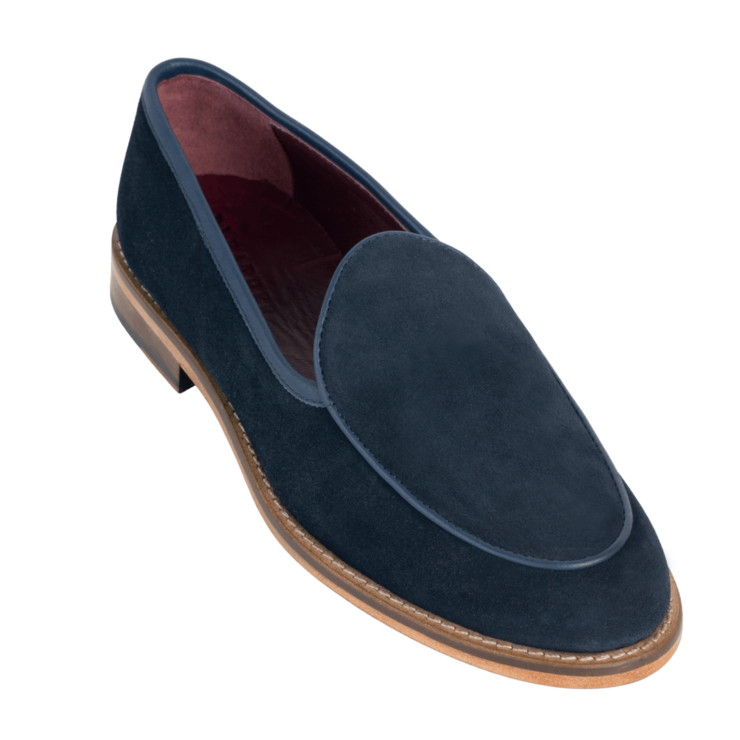 YORK : Mocassin Homme - Daim Bleu - Bleather Maroc