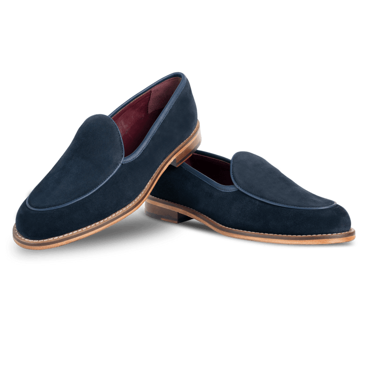 YORK : Mocassin Homme - Daim Bleu - Bleather Maroc