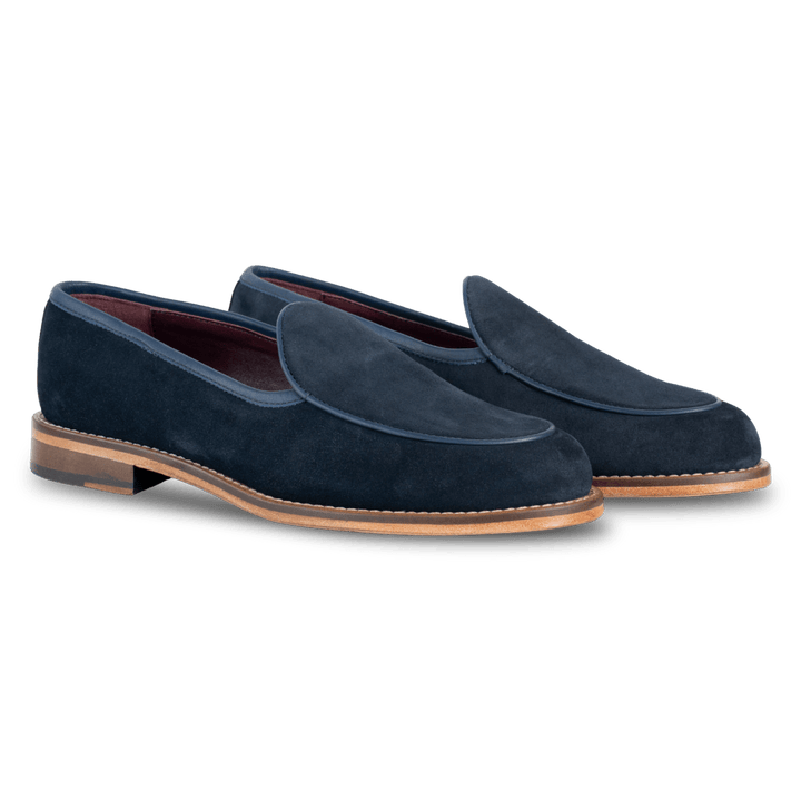 YORK : Mocassin Homme - Daim Bleu - Bleather Maroc