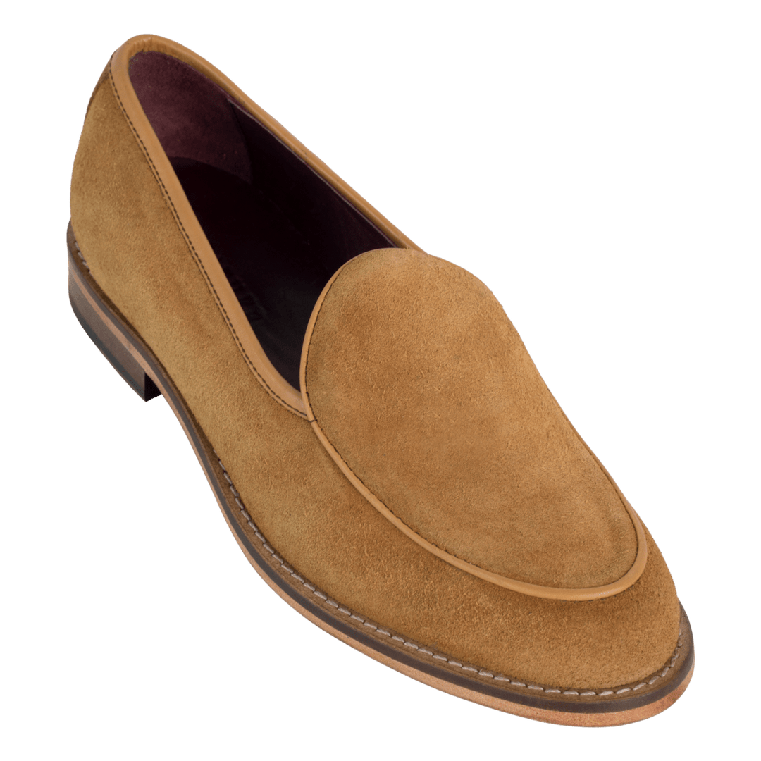 YORK : Mocassin Homme - Daim Cognac - Bleather Maroc