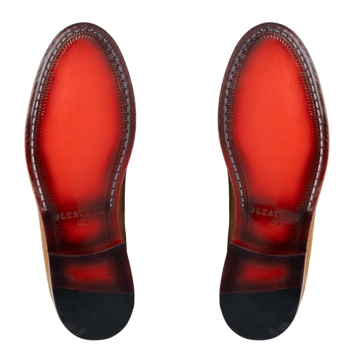 YORK : Mocassin Homme - Daim Cognac - Bleather Maroc