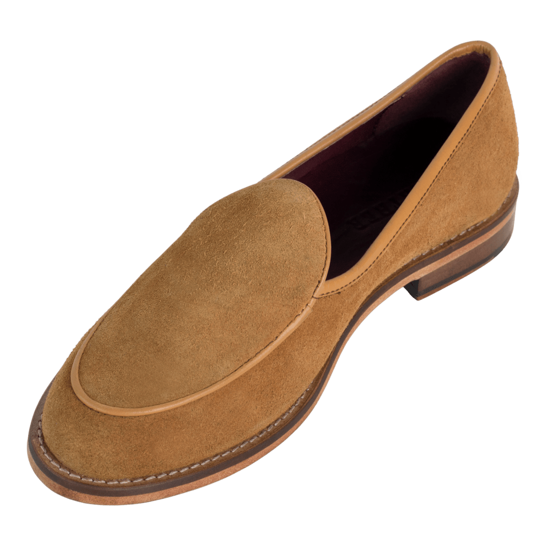 YORK : Mocassin Homme - Daim Cognac - Bleather Maroc