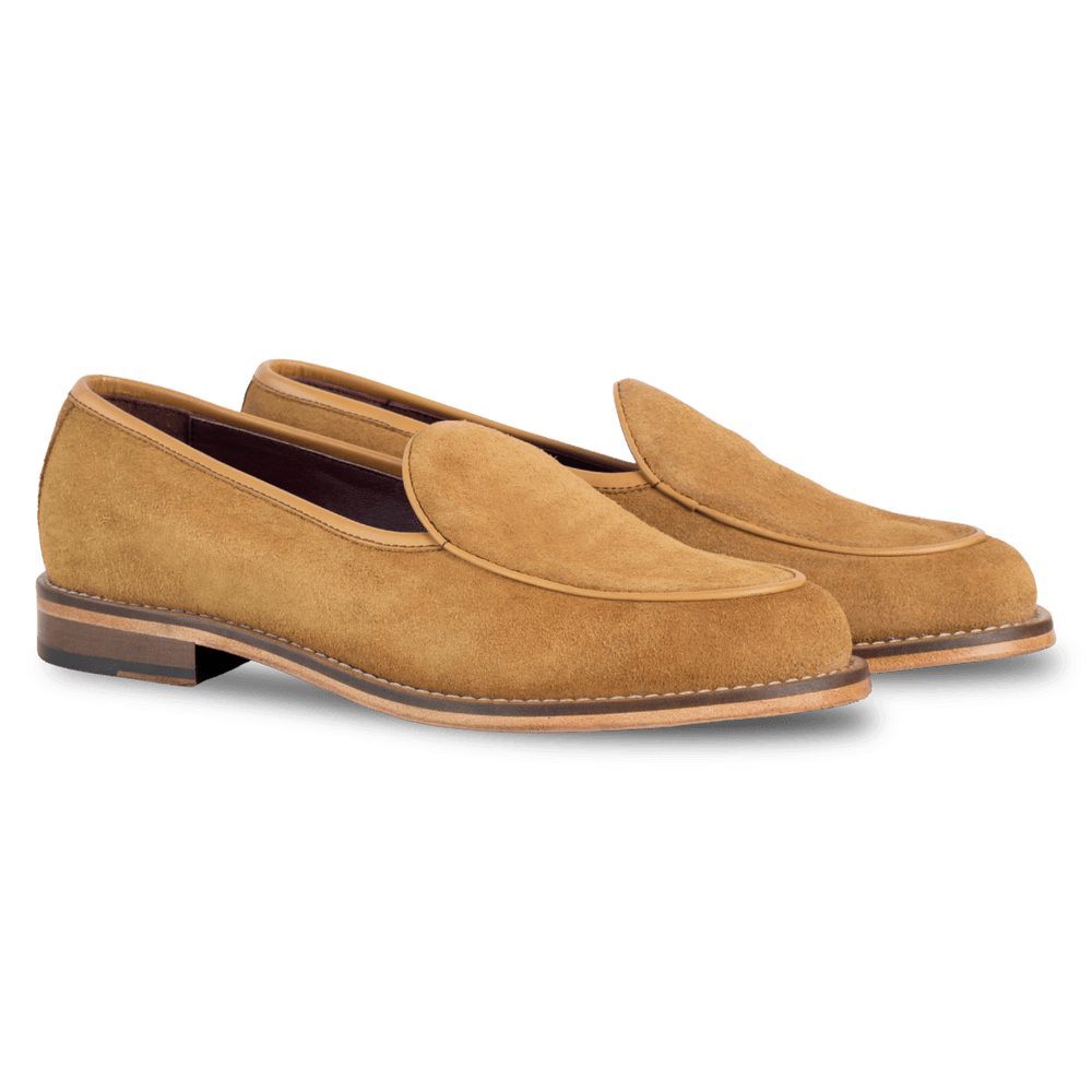YORK : Mocassin Homme - Daim Cognac - Bleather Maroc
