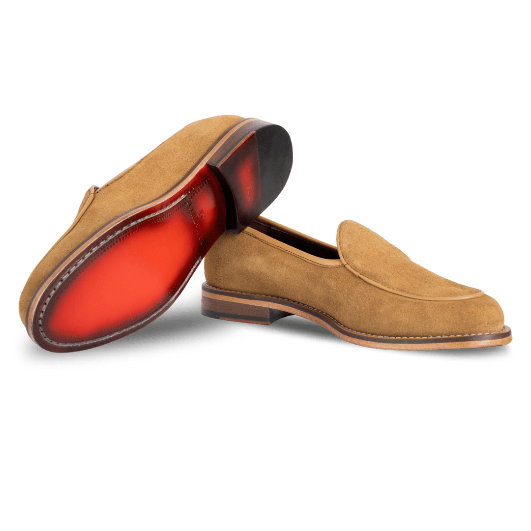 YORK : Mocassin Homme - Daim Cognac - Bleather Maroc