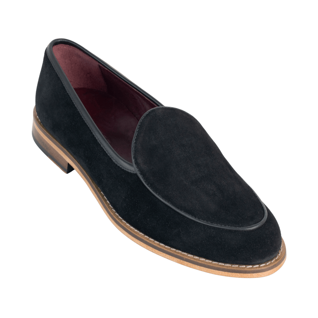 YORK : Mocassin Homme - Daim Noir - Bleather Maroc