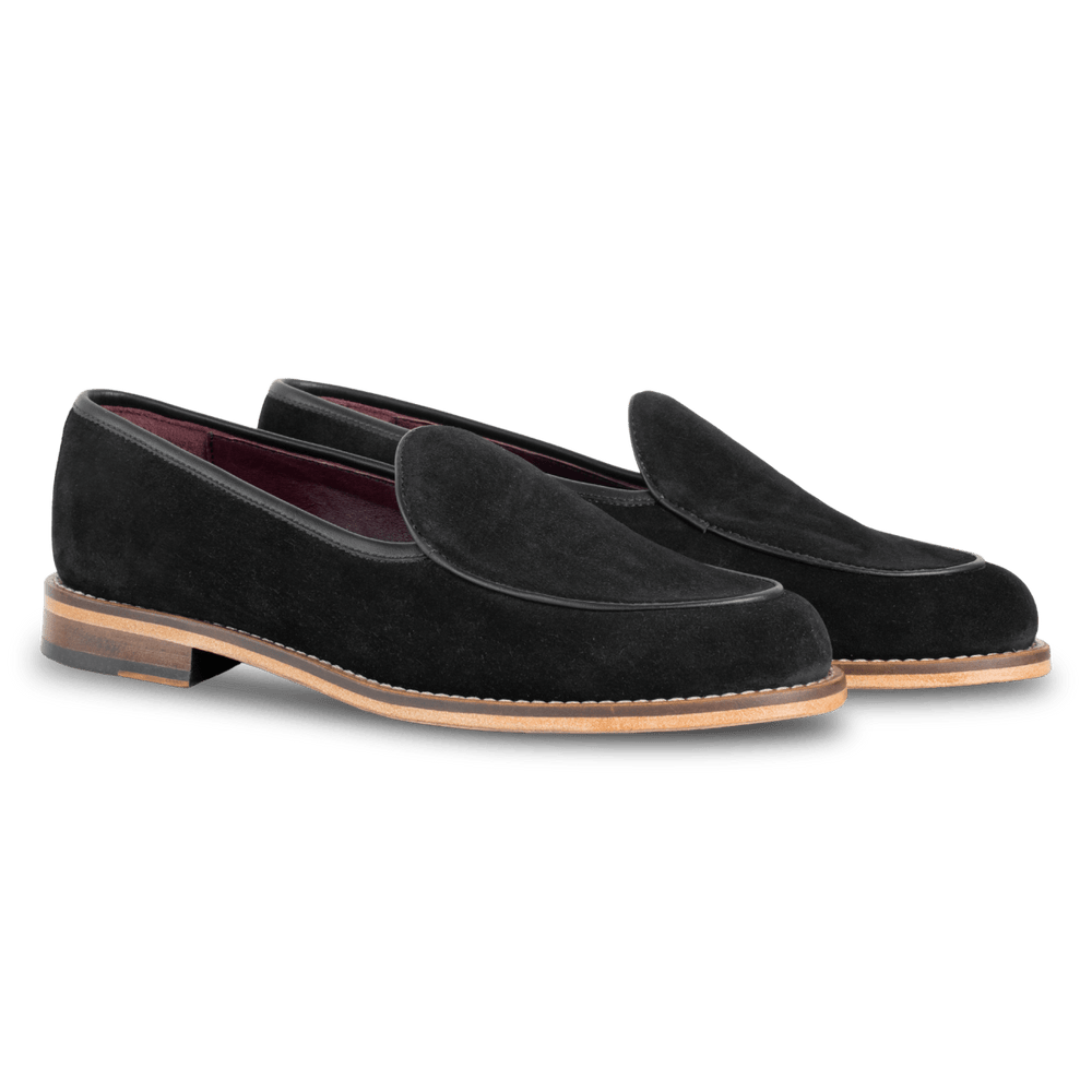 YORK : Mocassin Homme - Daim Noir - Bleather Maroc