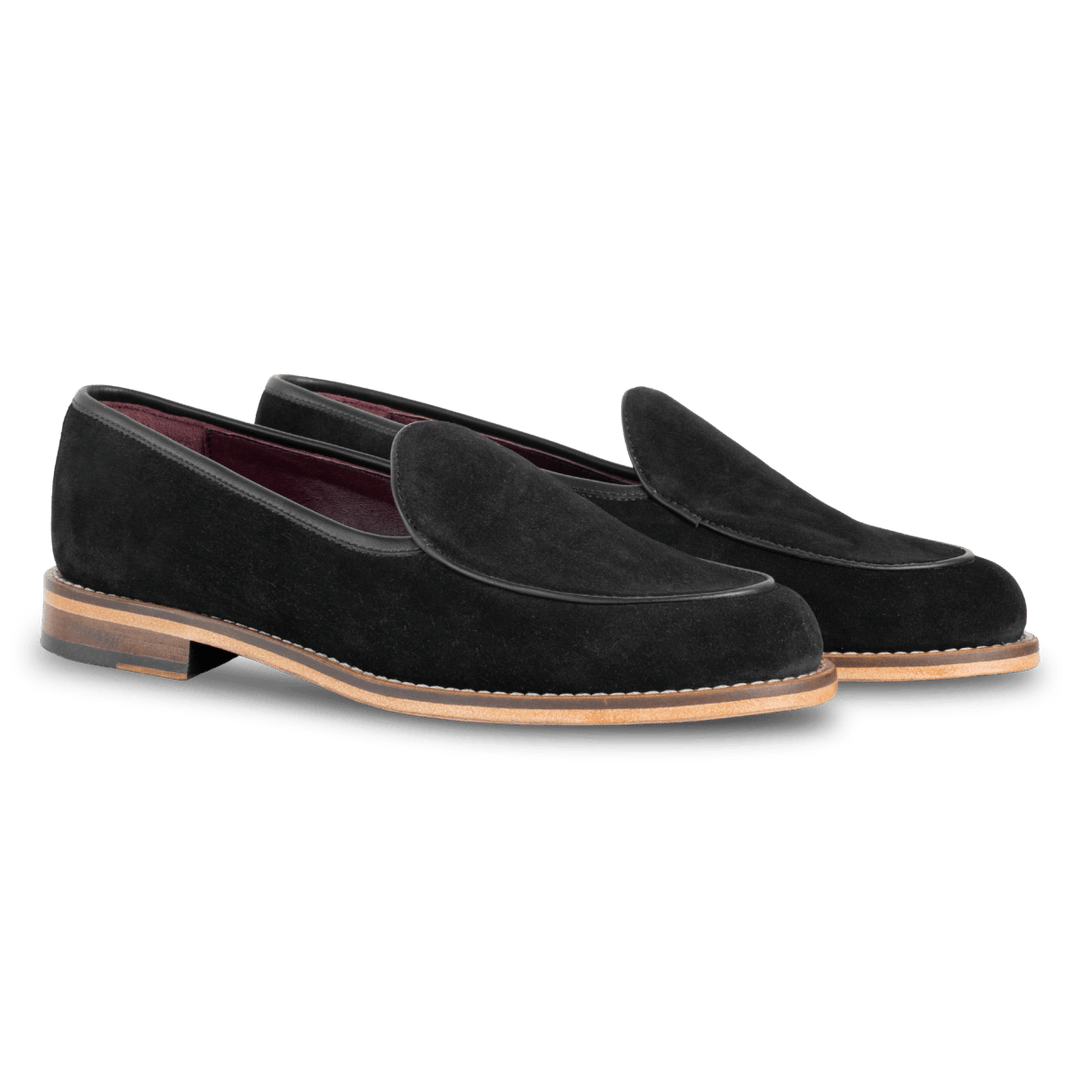 YORK : Mocassin Homme - Daim Noir - Bleather Maroc