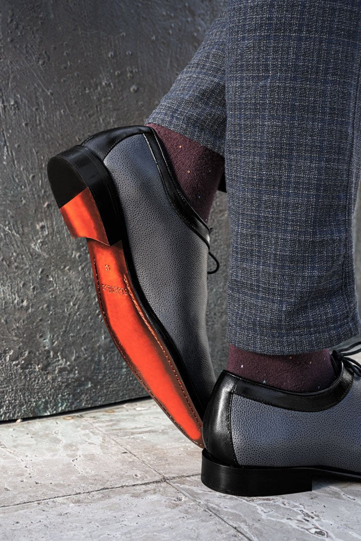 Zafir: Richelieu Homme - Cuir Gris - Bleather Maroc