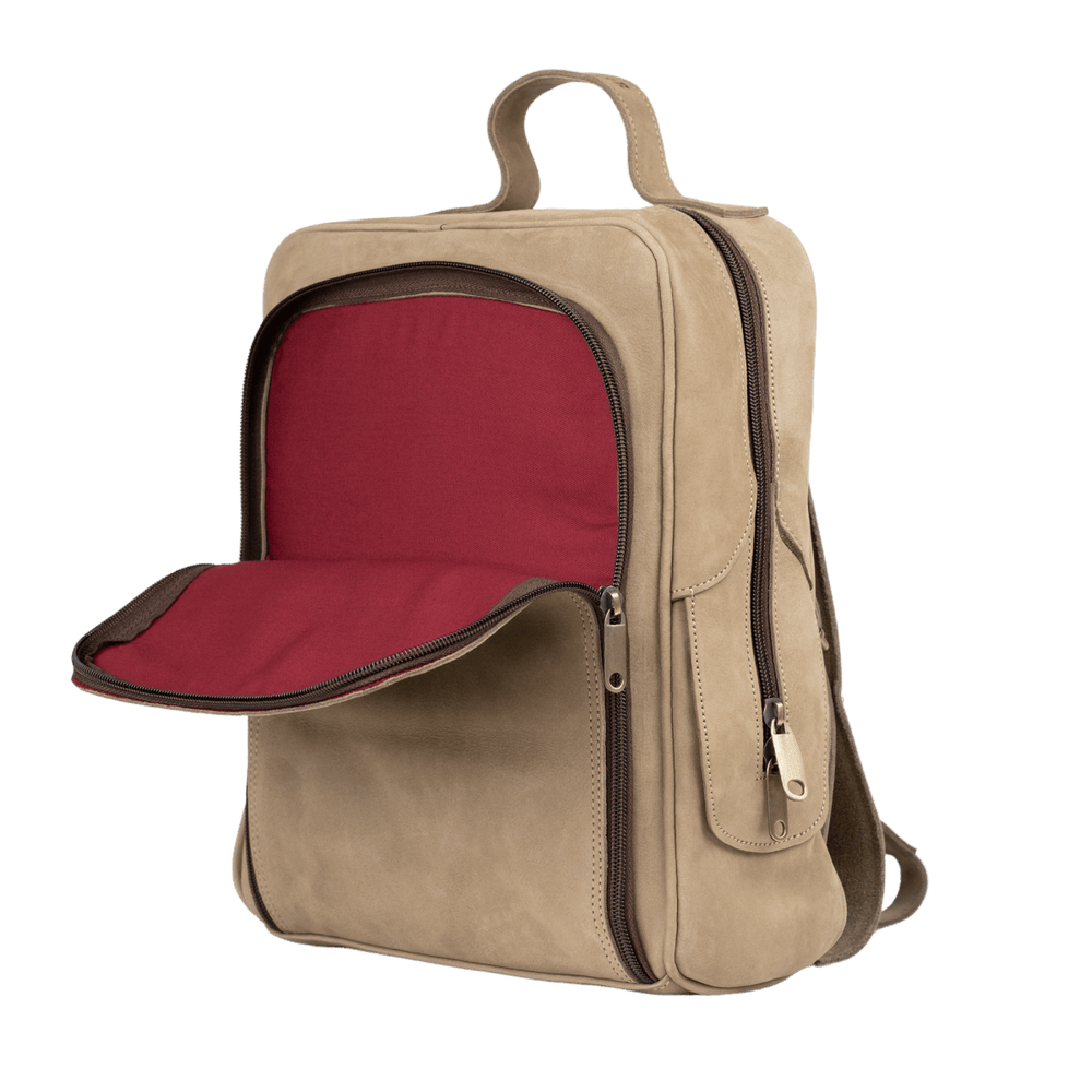 Zenith: Sac à dos - Nubuck Beige - Bleather Maroc