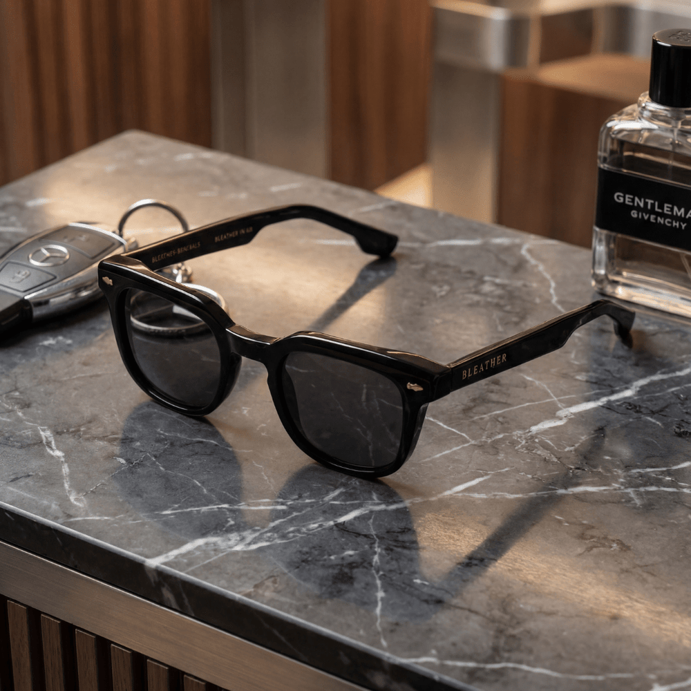 Zephyr: Lunettes de soleil de luxe Noir - Bleather Maroc