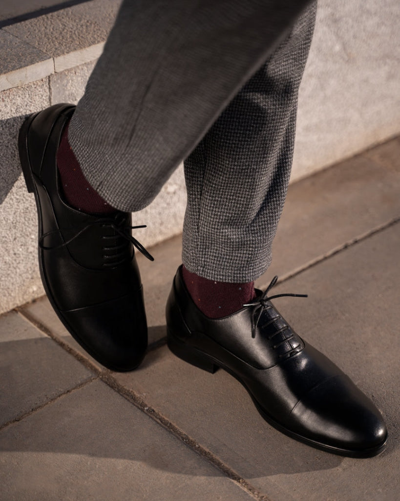 Axton: Richelieu Homme - Cuir Noir - Bleather Maroc