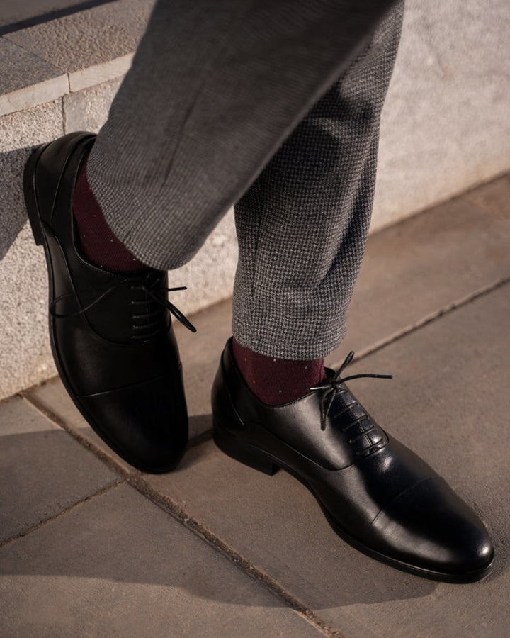Axton: Richelieu Homme - Cuir Noir - Bleather Maroc
